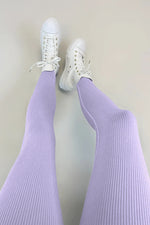 High Waist Thick Seamless Ribbed Stretchy Leggings - Dressmedolly