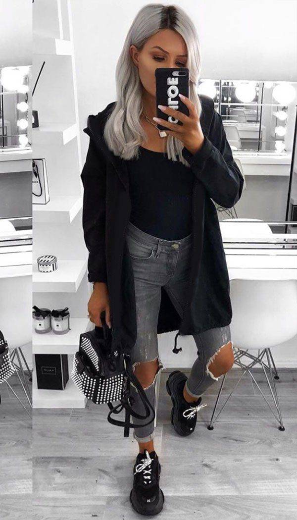 Sequin Angel Wings Hoodie In Black - Dressmedolly