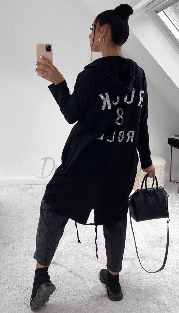 "ROCK AND ROLL" Oversized Hoodie - Dressmedolly