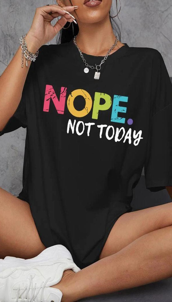 Rainbow NOPE Slogan T-shirt - Dressmedolly