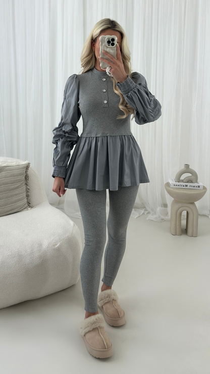 OMG Fashion Laura Cotton Hem Button Two Piece Set