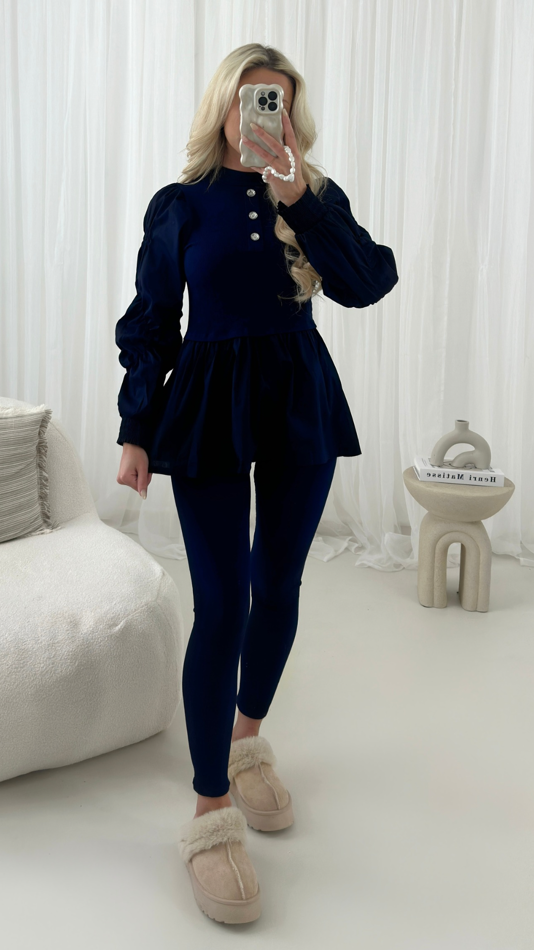 OMG Fashion Laura Cotton Hem Button Two Piece Set