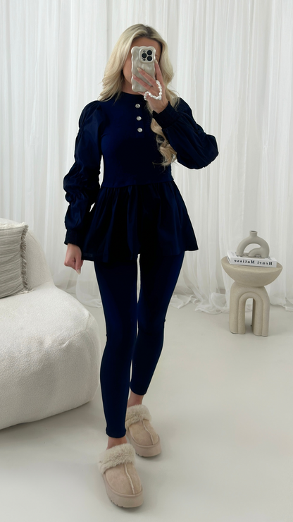 OMG Fashion Laura Cotton Hem Button Two Piece Set