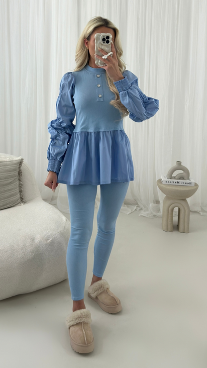OMG Fashion Laura Cotton Hem Button Two Piece Set
