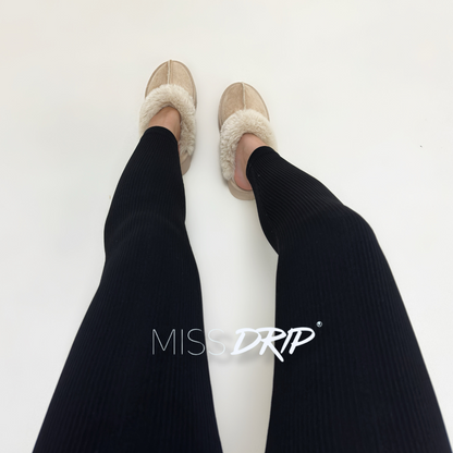 The Camilla High Waisted Thick Ribbed Leggings