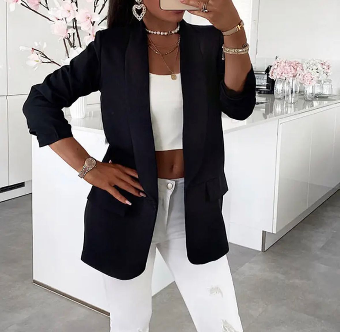 Exclusive Ruche Sleeved Blazer - Dressmedolly