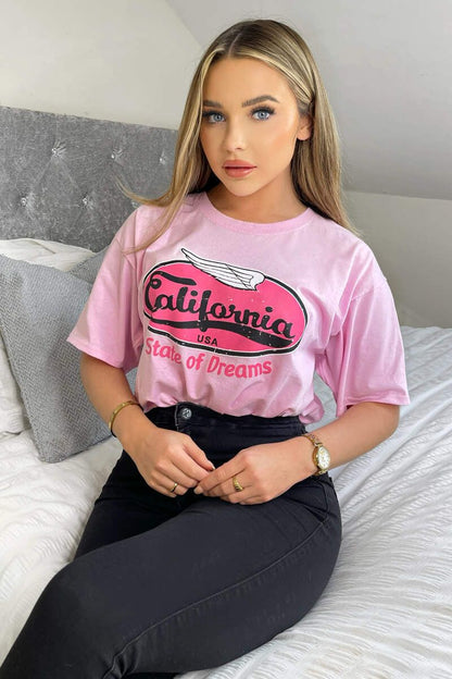 California State Of Dreams Short Sleeved T Shirt - Dressmedolly