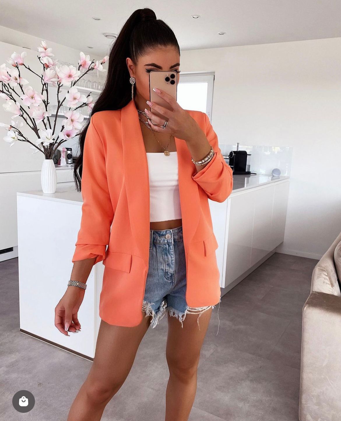 Exclusive Ruche Sleeved Blazer - Dressmedolly