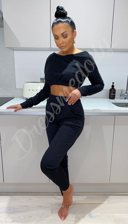 The Cropped Lounge Wear Two Piece Tracksuit - Dressmedolly