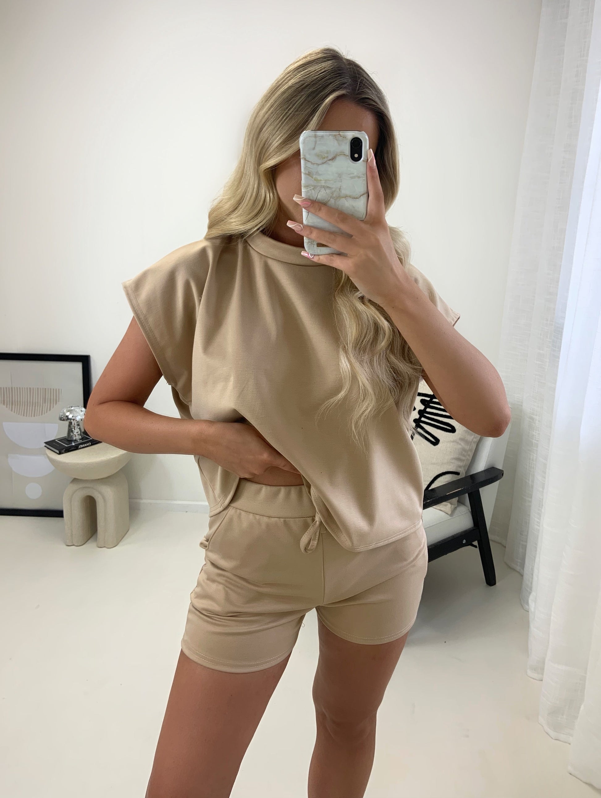 Boxy Lounge Shorts Set Two Piece ( With Shorts ) - Dressmedolly