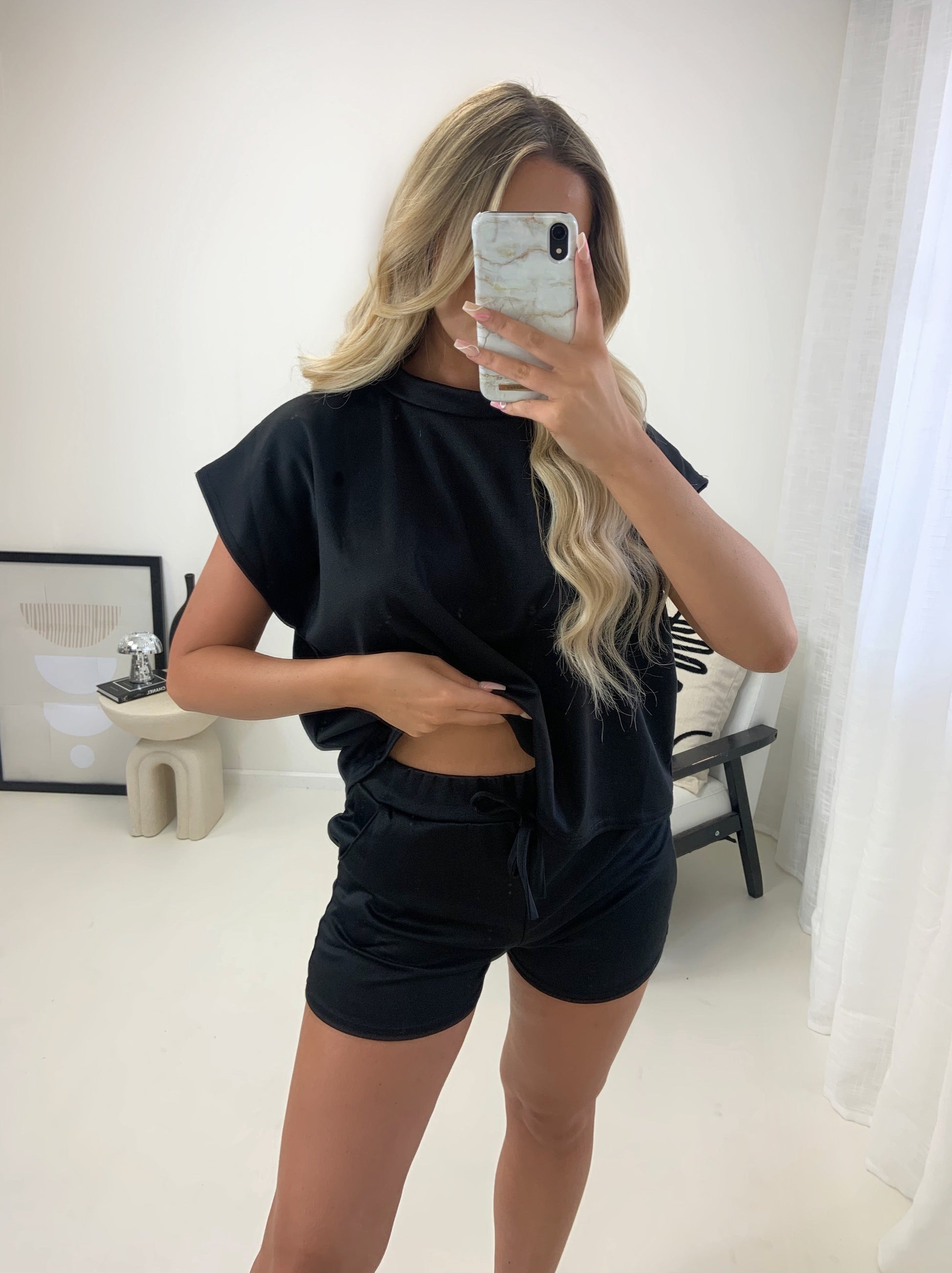 Boxy Lounge Shorts Set Two Piece ( With Shorts ) - Dressmedolly