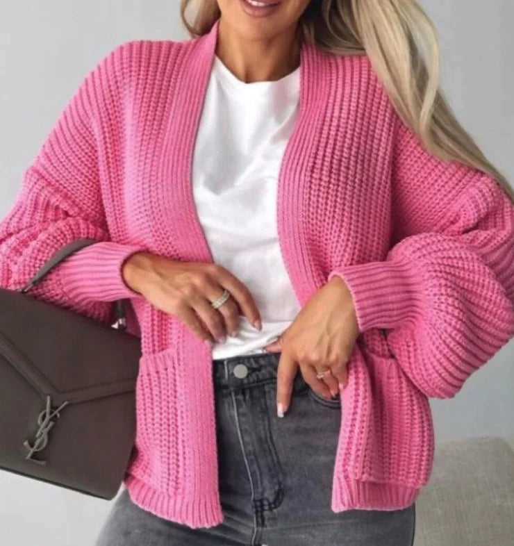 Short Balloon Knitted Cardigan - Dressmedolly