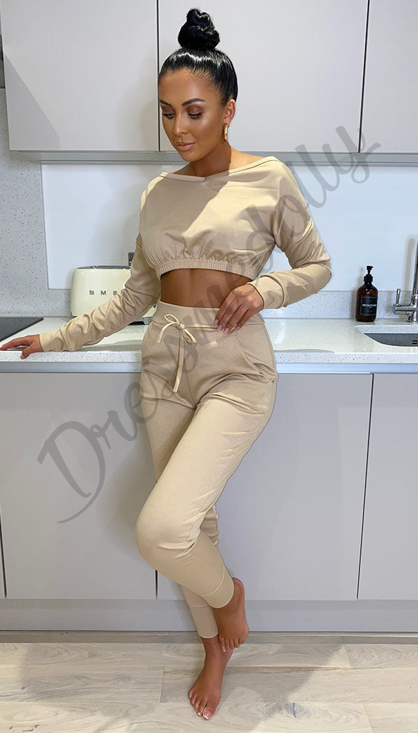 The Cropped Lounge Wear Two Piece Tracksuit - Dressmedolly