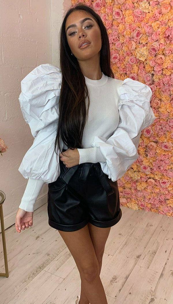 Long Sleeved Balloon Ruche Top - Dressmedolly