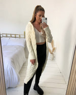Cable Hooded Chunky Thick Knitted Cardigan - Dressmedolly