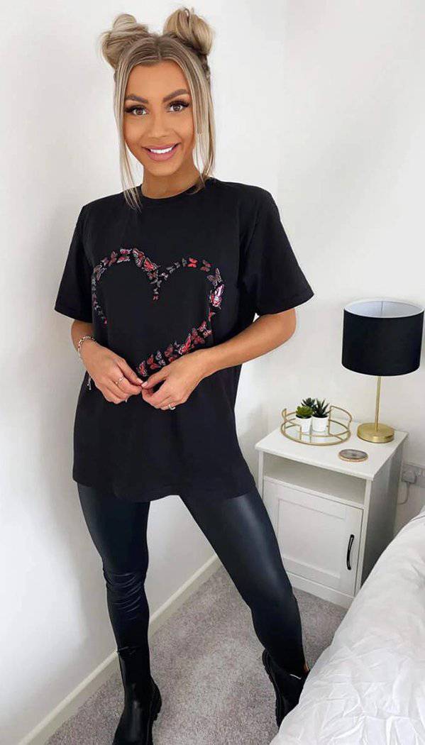 Butterfly Heart Short Sleeved T-shirt - Dressmedolly