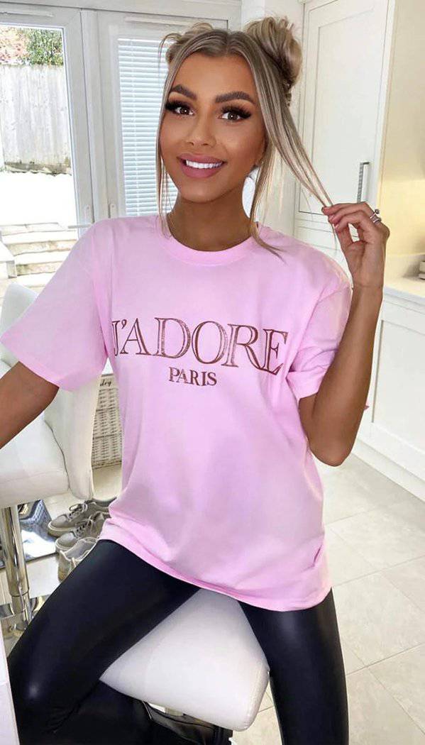"J'Adore Paris" Short Sleeved T-shirt - Dressmedolly