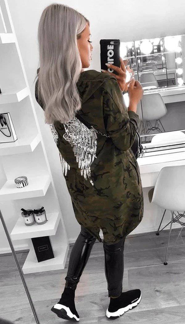 Sequin Oversized Angel Wings Hoodie - Dressmedolly