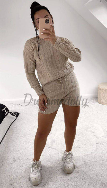 Cable Knit Short Two Piece - Dressmedolly
