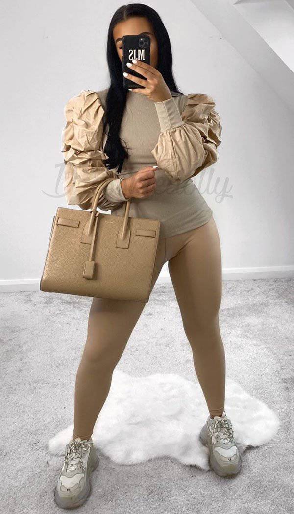Long Sleeved Balloon Ruche Top - Dressmedolly