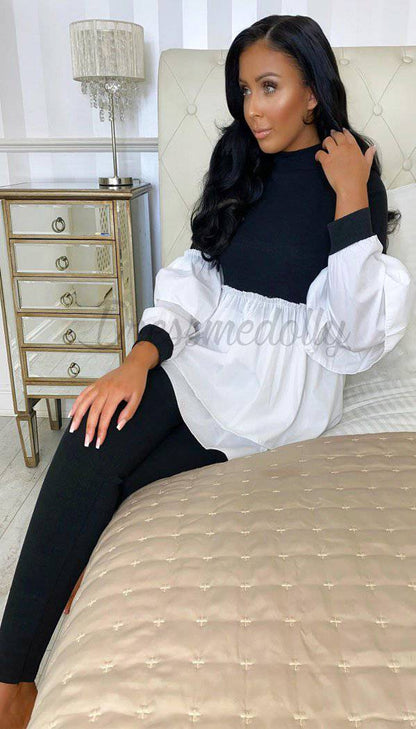 Peekaboo Hem Lounge Wear Two Piece Set - Dressmedolly