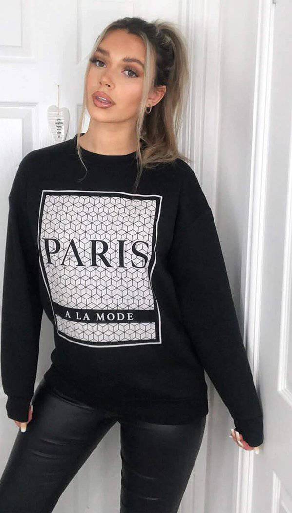 Sweatshirt - "Paris A La Mode" - Dressmedolly