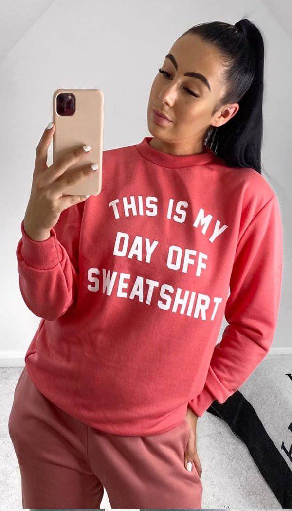 "THIS IS MY DAY OFF SWEATER" Slogan Sweatshirt - Dressmedolly