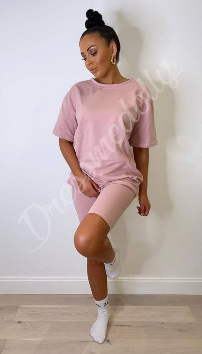 Quality Cycling Shorts and T-shirt Two Piece Set - Dressmedolly