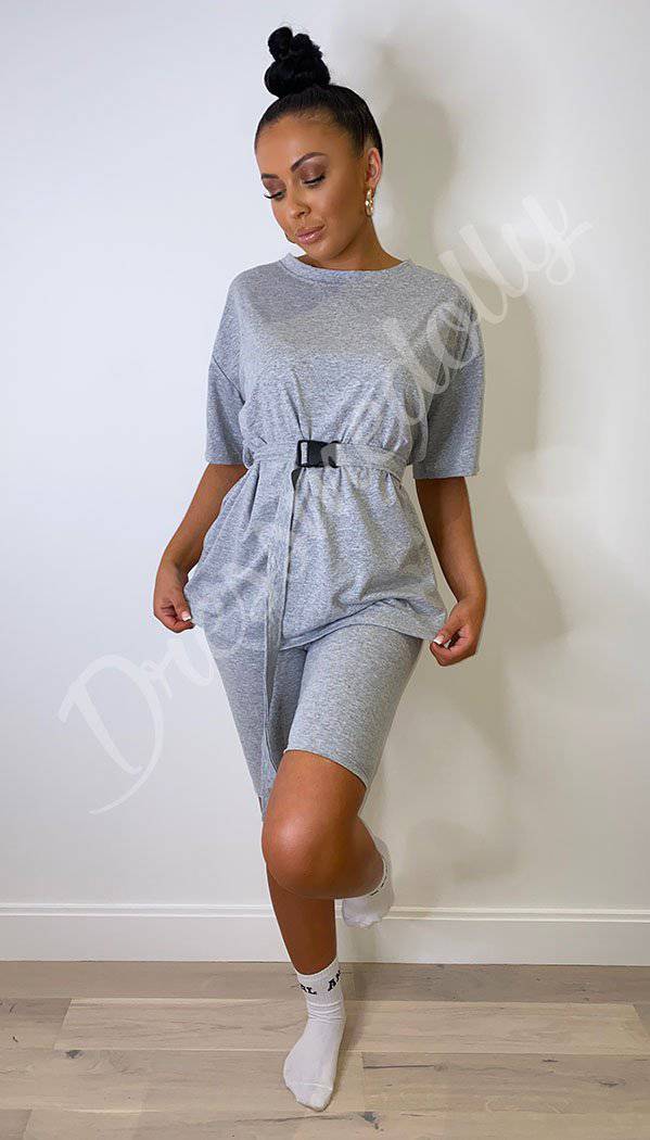 Belted Cycling Shorts and T-shirt Two Piece Set - Dressmedolly