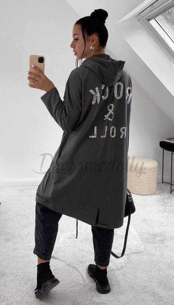 "ROCK AND ROLL" Oversized Hoodie - Dressmedolly