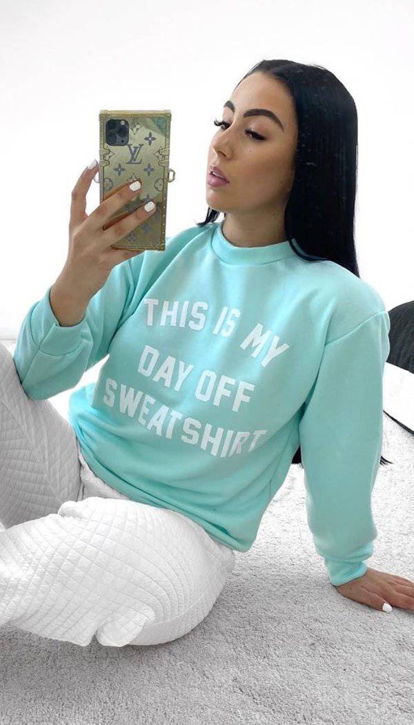 "THIS IS MY DAY OFF SWEATER" Slogan Sweatshirt - Dressmedolly