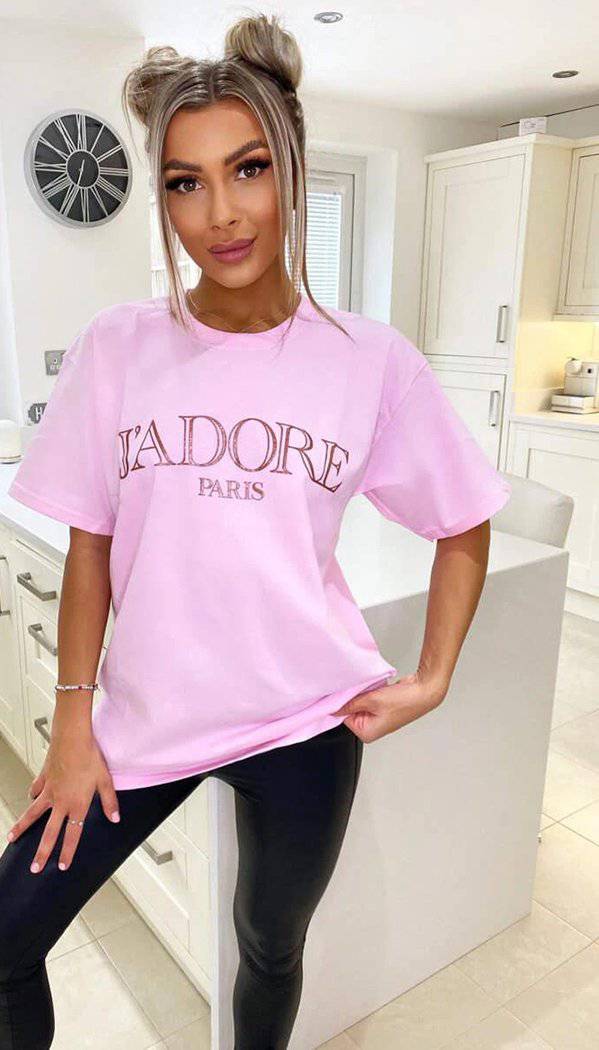"J'Adore Paris" Short Sleeved T-shirt - Dressmedolly