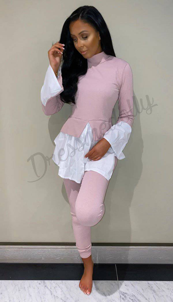 Shirt Hem Set Legging Two Piece - Dressmedolly