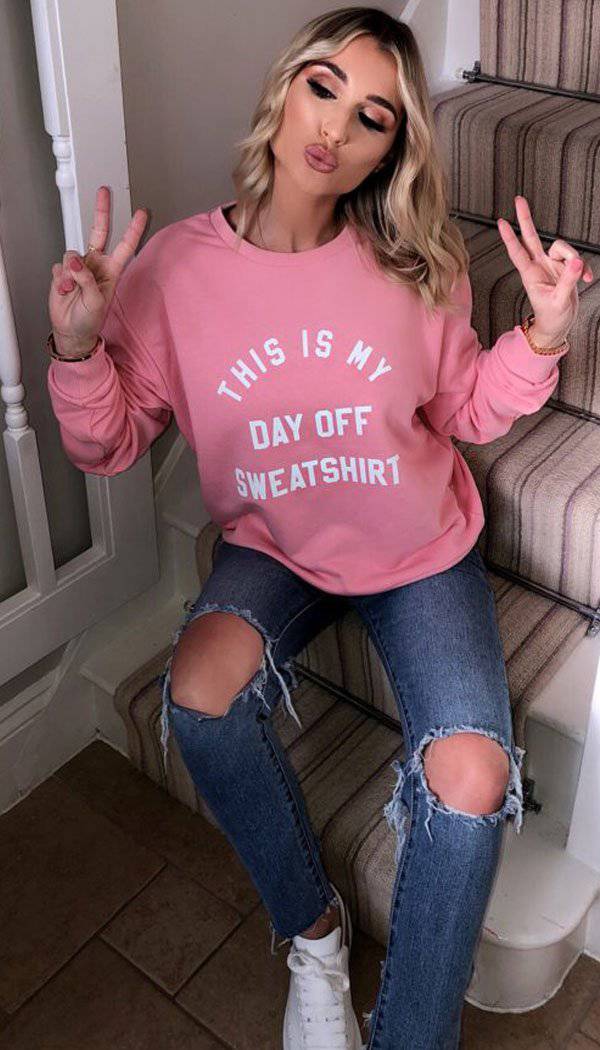 "THIS IS MY DAY OFF SWEATER" Slogan Sweatshirt - Dressmedolly