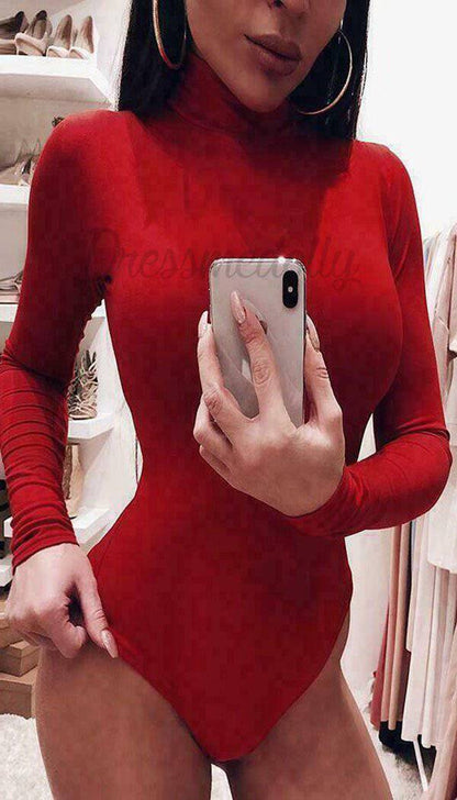 Long Sleeved Polo Bodysuit - Dressmedolly
