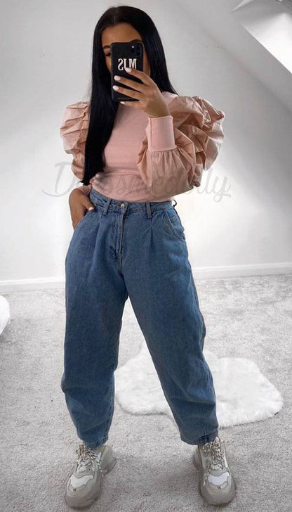 Long Sleeved Balloon Ruche Top - Dressmedolly