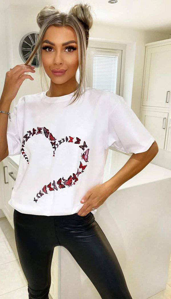 Butterfly Heart Short Sleeved T-shirt - Dressmedolly