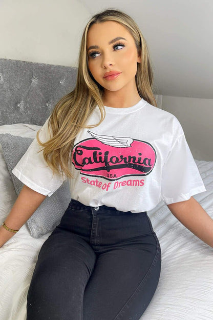 California State Of Dreams Short Sleeved T Shirt - Dressmedolly