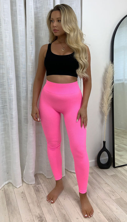 Ribbed Body Contour Gym Leggings - Dressmedolly