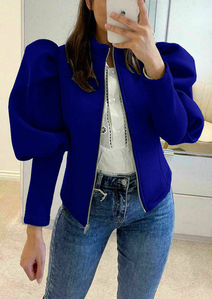 The Puff Sleeved Zip Up Jacket - Dressmedolly