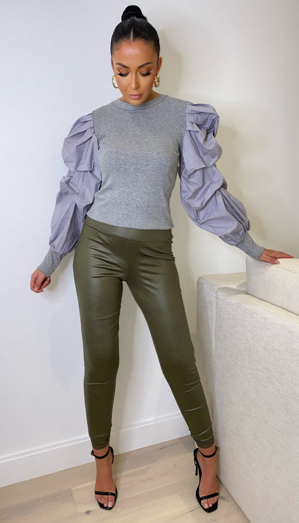 Long Sleeved Balloon Ruche Top - Dressmedolly