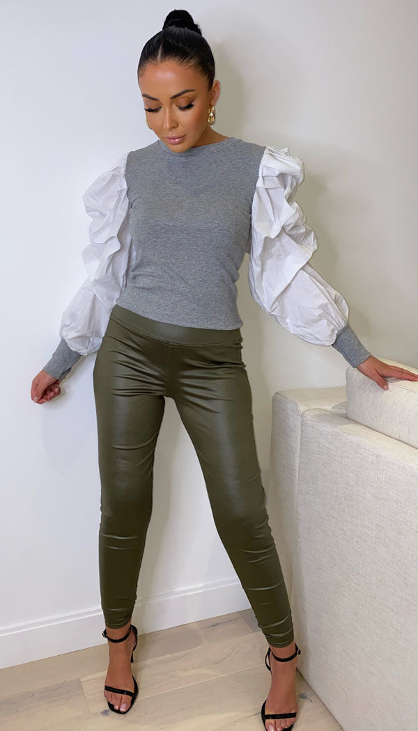 Long Sleeved Balloon Ruche Top - Dressmedolly