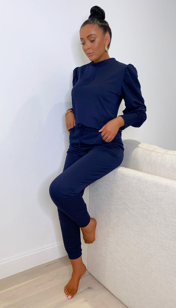 Long Sleeved Puff Lounge Wear Two Piece - Dressmedolly