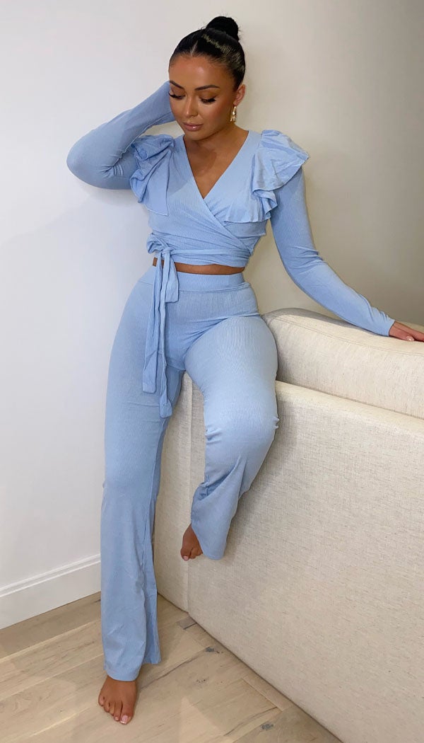 Tied Front Flared Two Piece Set - Dressmedolly